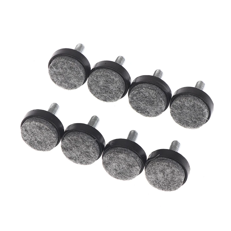 4/8 Stuks Zwart/Bruin Vilt Verstelbare Ronde Meubels Been Schroeven Anti Slip M6 M8 Tafel Stoel Kast Balans Voeten Pads
