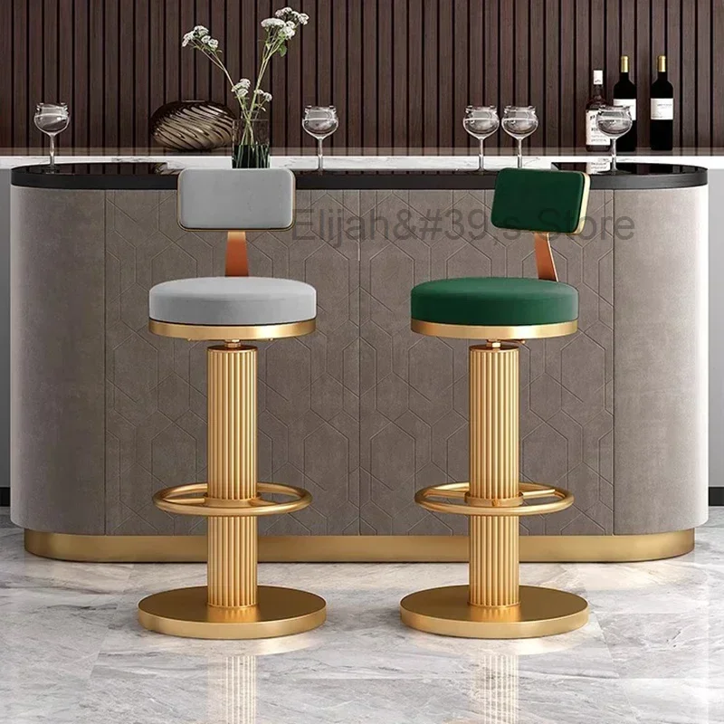 

Make Up Office Bar Stools Luxury Accent Reception Accessories Bar Chairs Vanity Tall Gold Banqueta Garden Furniture Sets LJX35XP