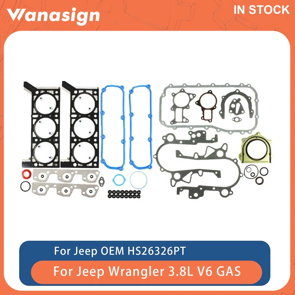 Engine Cylinder Full Gasket Set Fit 3.8 L T 12V For Chrysler Dodge Grand Caravan Jeep Wrangler EGT 3.8L V6 GAS 07-11 HS26326PT