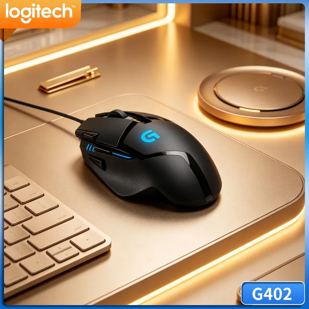 Logitech G402 Gaming Mouse Fusion Engine Tracking Tech 4 DPI Modes Lightweight Structure For Long Hours Game Operation
