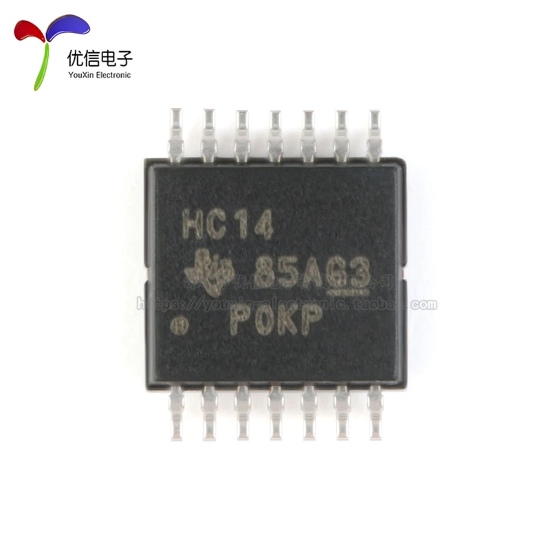 10Pcs/Original genuine SN74HC14PWR TSSOP-14 six way Schmitt trigger inverter logic chip