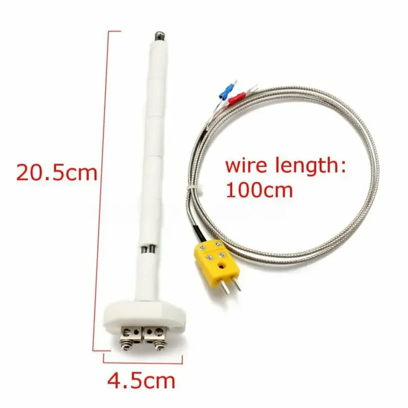 K-Type Thermocouple Block Ceramic Kiln Probe 2372/1300 Degree F/C 11G High Tool Temperature Controller Wire Extension