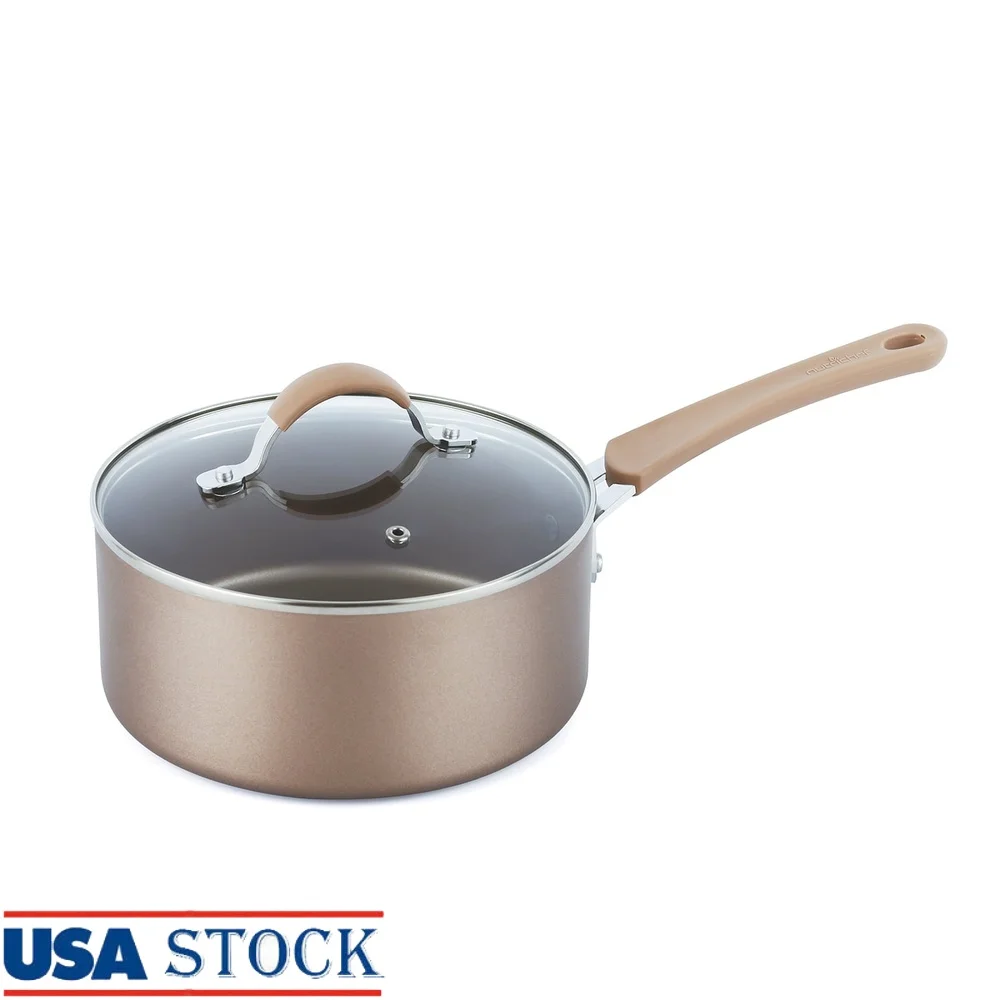 

Non-Stick Kitchen Cookware Set with Tempered Glass Lids Induction Compatible Durable Heat Resistant Easy to Clean Stain