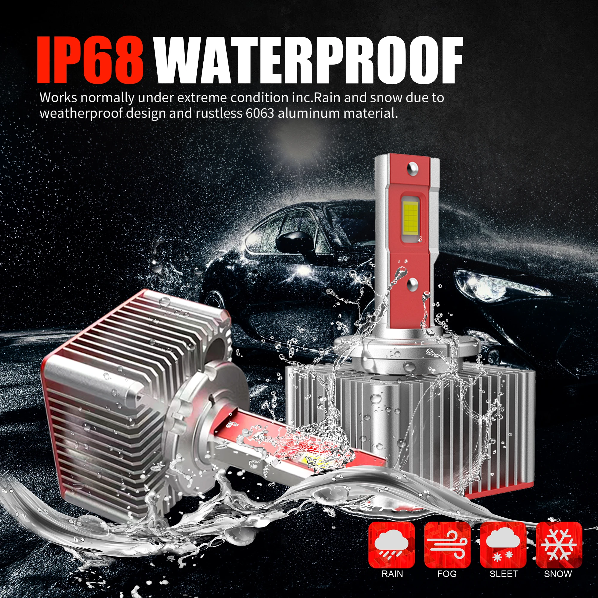2PCS 70W LED Car Headlight D1S D2S D3S D4S D5S D8S CANbus No Error Lamp Auto Headlamp Bulbs Car Light 6000K White High Low Beam