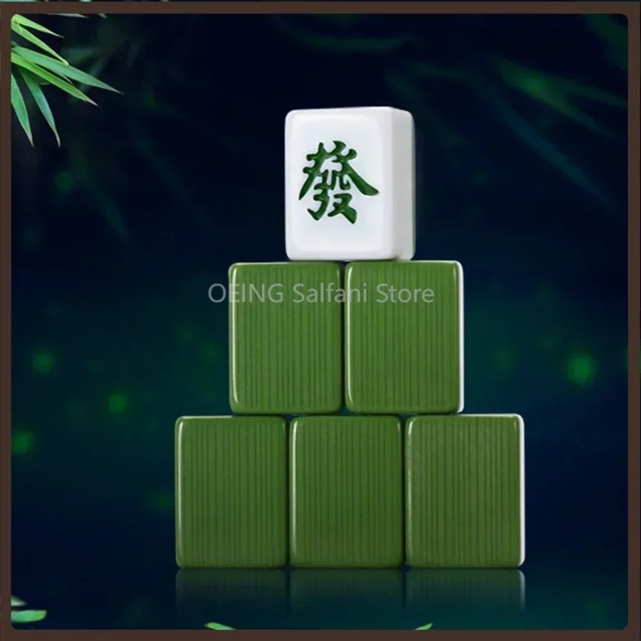 

Full Size Chinese Mahjong Game Large Standard 40mm Travel Resin Melamine Luxury Retro Classic Family Games Juego De Mesa Gifts