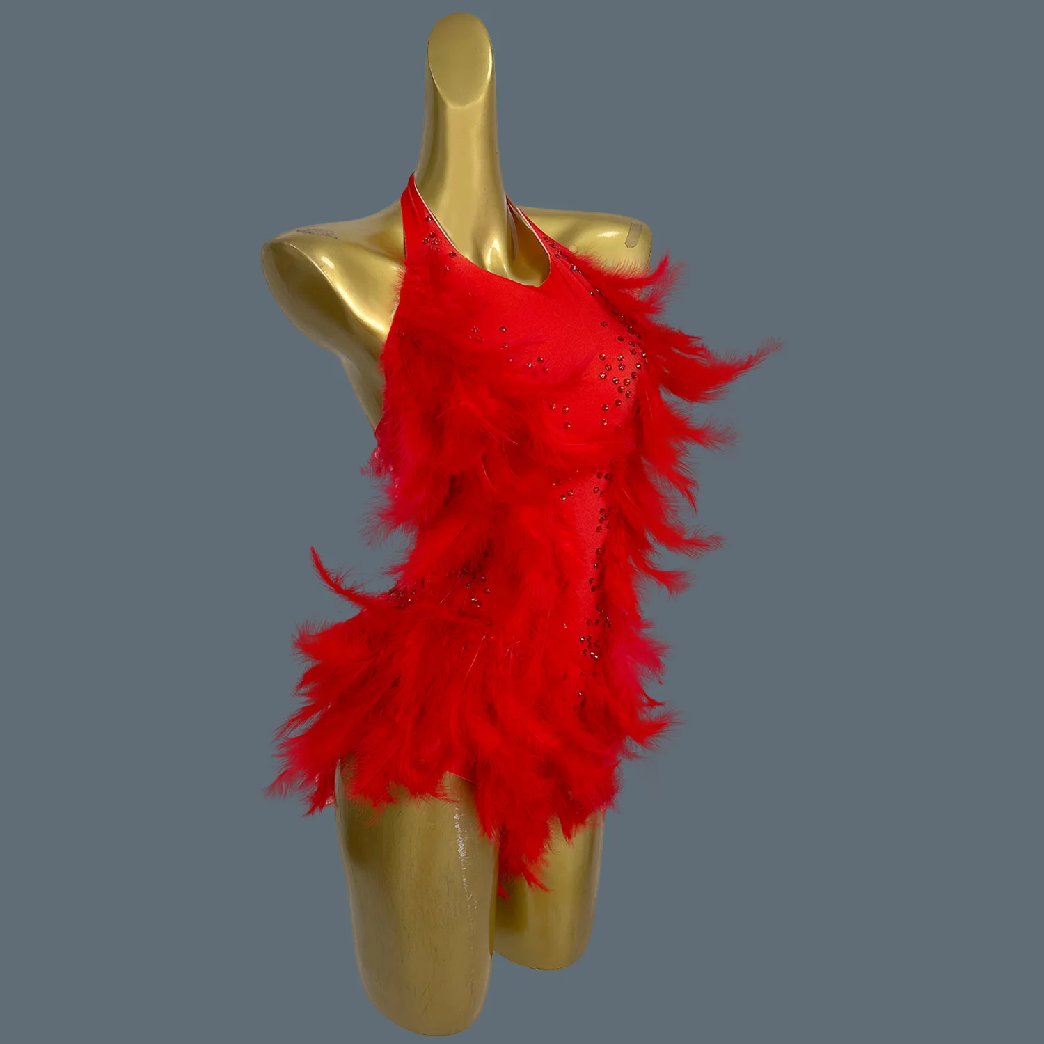 Nightclub Show Stage Performance Costume Feather Pink Bodysuit Women's Backless Sexy Dance Leotard Dance Troupe Wear liusuyumao