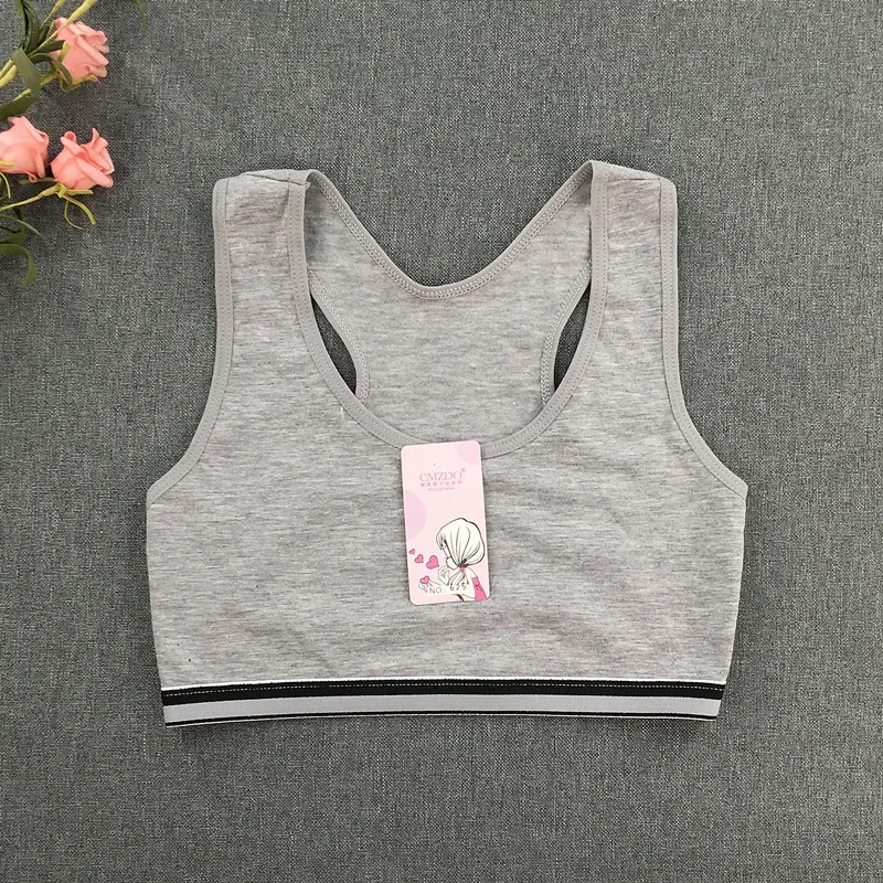 New Girls' Development Tank Bra Double-layer Summer Thin Training Bra Student Sports Tank Top Girls' Wrapped Bra 8-16Y