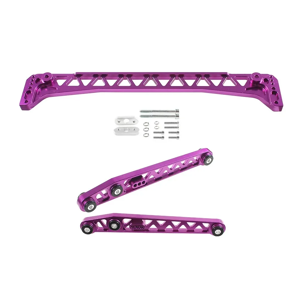 2 pcs Lengan Kontrol Bawah Belakang LCA Billet Aluminium dengan 1 pcs Penyangga Subframe untuk Honda Civic EK 1996-2000