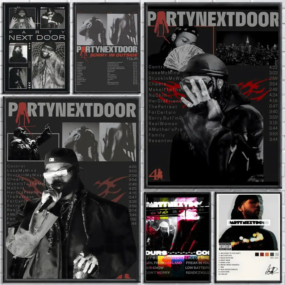 Singer PARTYNEXTDOOR Poster Poster Wall Sticker Waterproof Self Adhesive HD Art  Bedroom Bar Decor