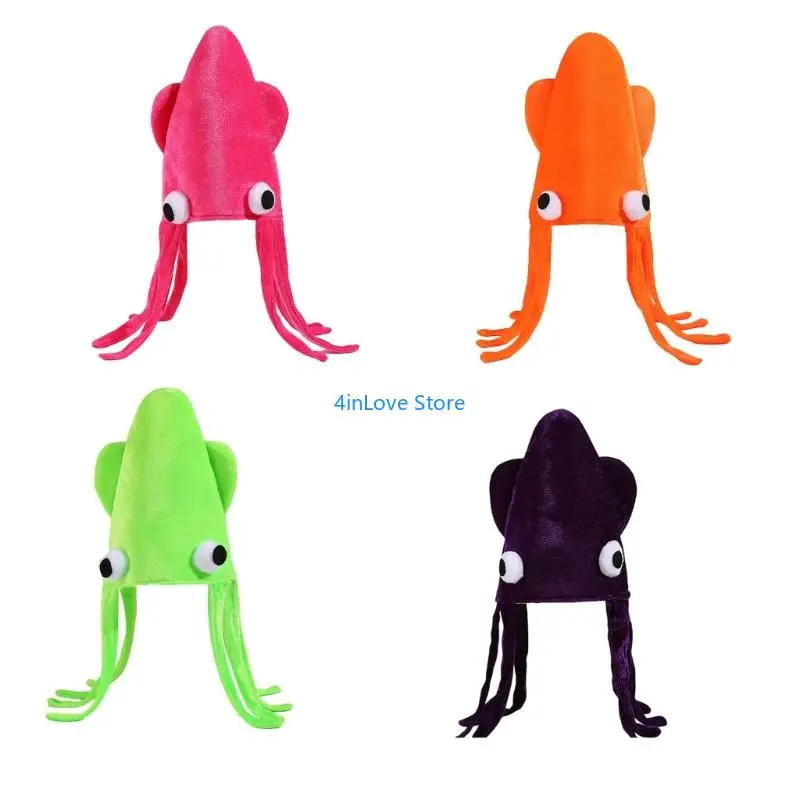 T4MD Cuttlefish Headgear Hat Funny Holiday Head Decoration For Festival Event and Stage Performances Halloween Headpiece