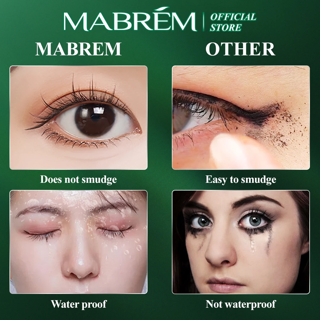 MABREM Zwarte vloeibare eyeliner Oogmake-up Super waterdichte langdurige eyeliner Gemakkelijk te dragen ogen Make-up Cosmetica Gereedschap