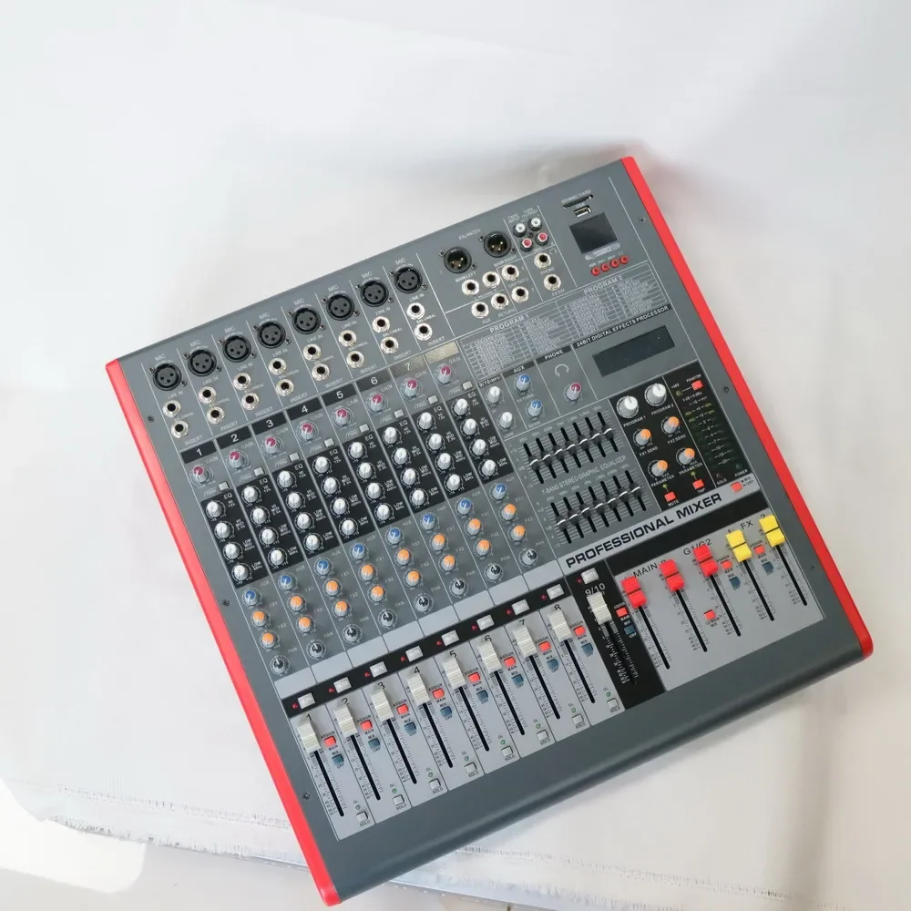 ハイエンド8チャンネルデュアルチームグループミキサー24ビットステージパフォーマンス音楽録音ミキシングコンソールゲイン