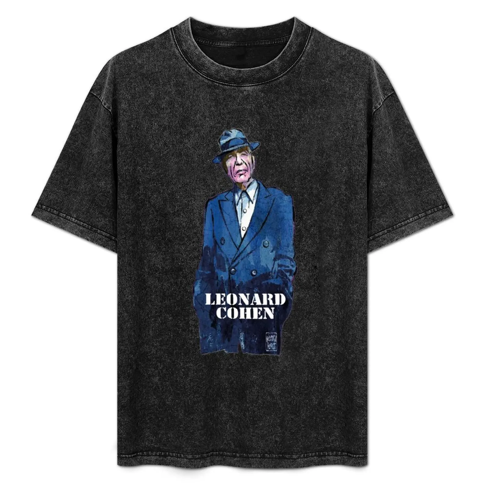 

Leonard Cohen Iconic Hat T-Shirt Comfortable Basic Crew Neck Tee