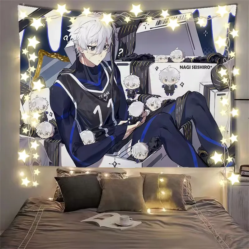 【ブループリズン】アニメ2D部屋、寮、ベッドサイド装飾、背景布、ポスター、壁布、吊り下げ布