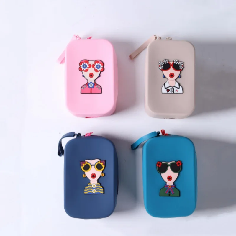 متعددة الأغراض حقيبة مستحضرات التجميل سيليكون حقيبة التخزين المنظم سحاب عازل للماء حمل كيس مزموم صندوق الغبار سعة كبيرة B1 #2