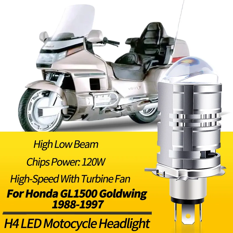 1PC LED Headlight Bulb H4 9003 HB2 Canbus For Honda GL1500 Goldwing 1988 1989-1997 High Low Beam Motocycle Retrofit Accessory
