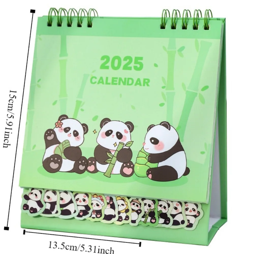 Kalendar panda animal calendário planejamento em pé flip capivara calendário de mesa agenda hora data 2025 calendário ornamentos
