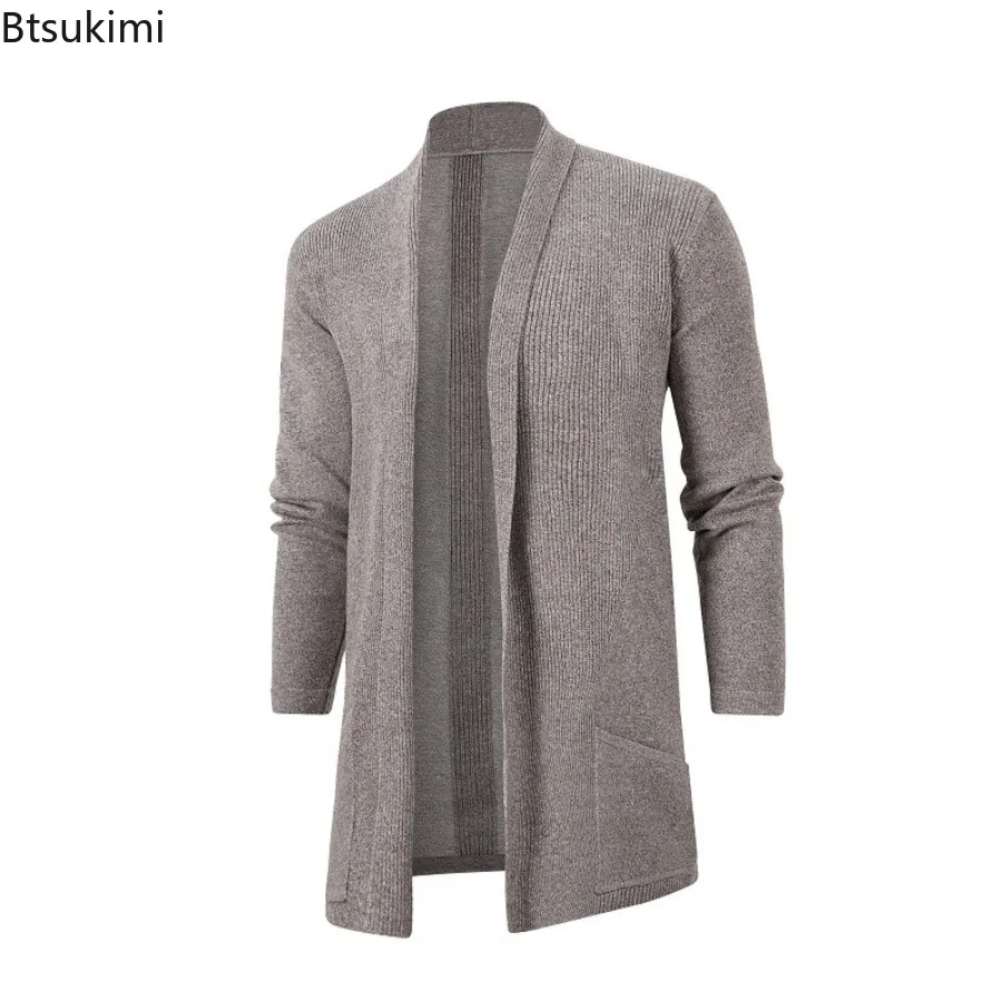 

2025 Autumn Men Casual Fashion Cardigan Sweater Homme Solid Color Knitting Coat Hombre Top Male All-match Outwear Men's Clothing