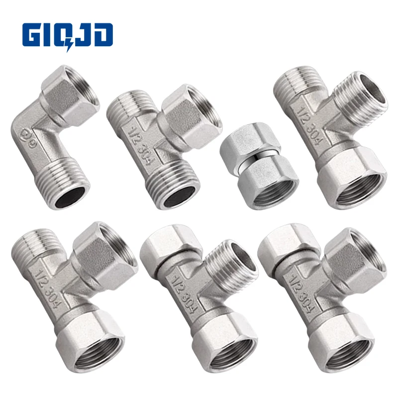 

Подвижное соединение из нержавеющей стали 304, 1/2 3/4 BSP, тройник с внутренней и наружной резьбой, локтевой адаптер, муфта, сантехнические фитинги для воды, масла, пары