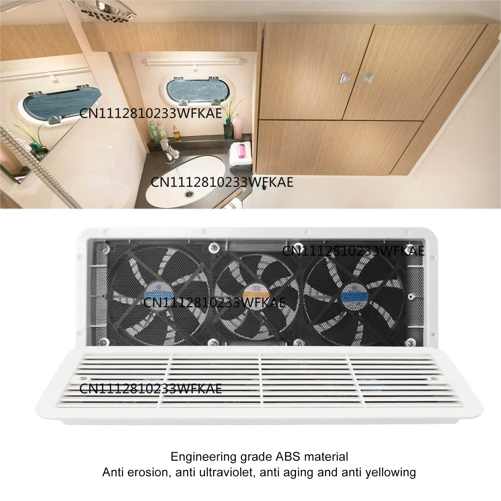 RV Refrigerator Ventilation Exhaust Fan 12V Three Fans Quiet RV Side Vent Fan with Protecting Net for RV Motorhome Yacht Boat