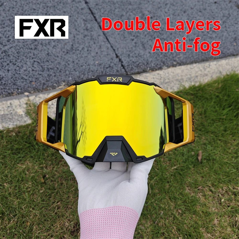 

2024 New FXR Moto Goggles Ultra HD Double Layer Anti-Fog Goggles Motocross Helmet Goggles Motorcycle MX Glasses Mountain Bike Cy