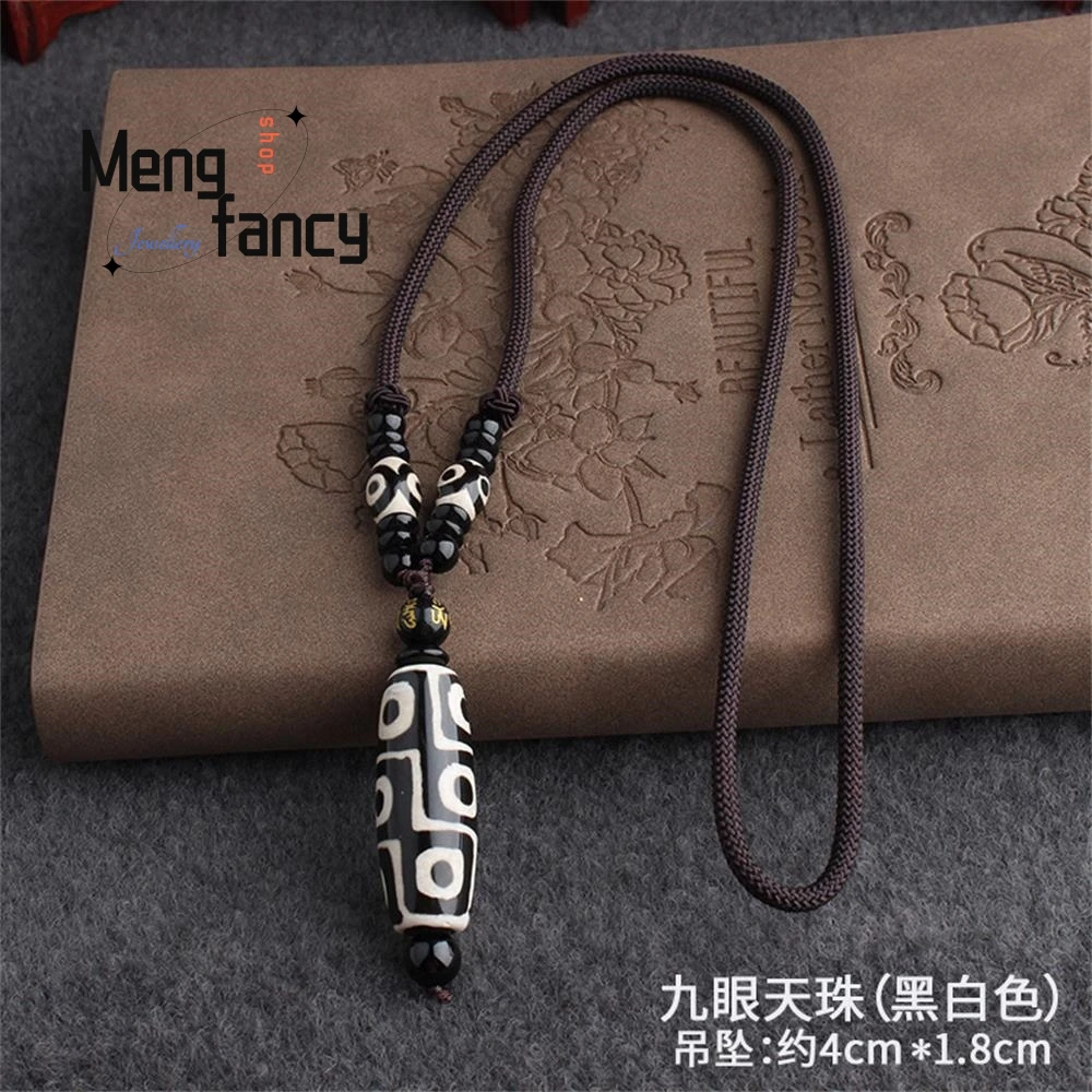 

Натуральный агат, девятиоковый небесный жемчуг, цепочка для свитера, аксессуар в стиле ретро, подвеска в этническом стиле, простые модные украшения, подарки на праздник для пары