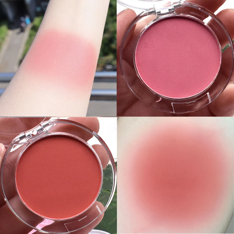 6 Màu Sắc Đơn Blush Palette Mặt Kem Nền Che Khuyết Điểm Bột Chống Thấm Nước Bền Mặt Rouge Bột Đào Tự Nhiên Blusher