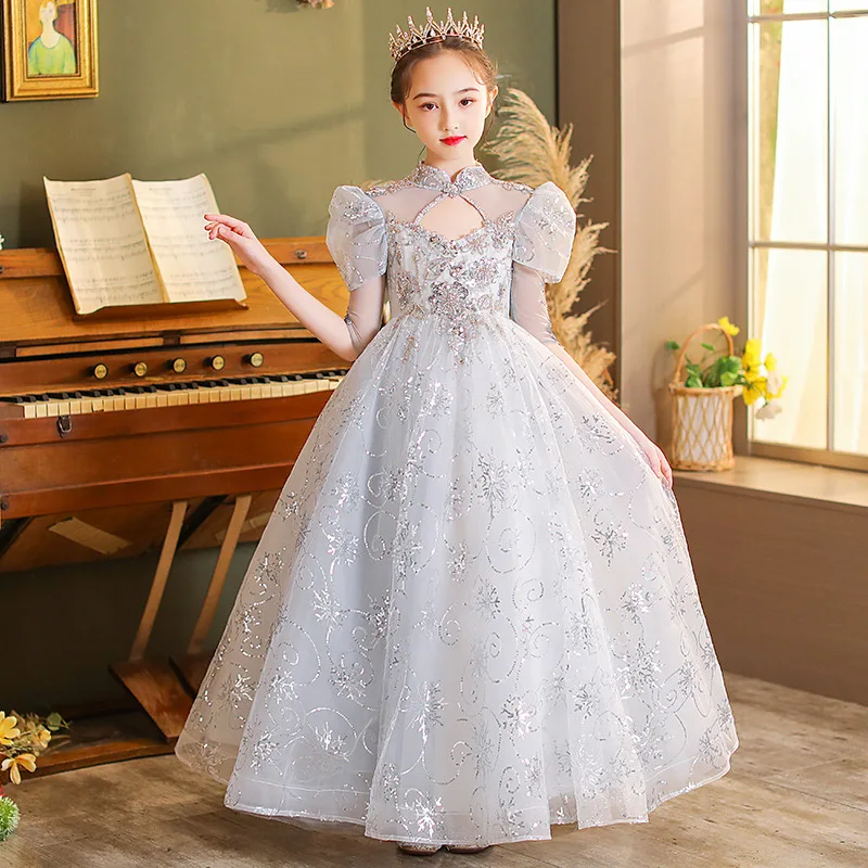 Children's Formal Dress Princess Dress for Girls 2025 Spring Wedding Little Girl Piano Performance Costume Catwalk Host