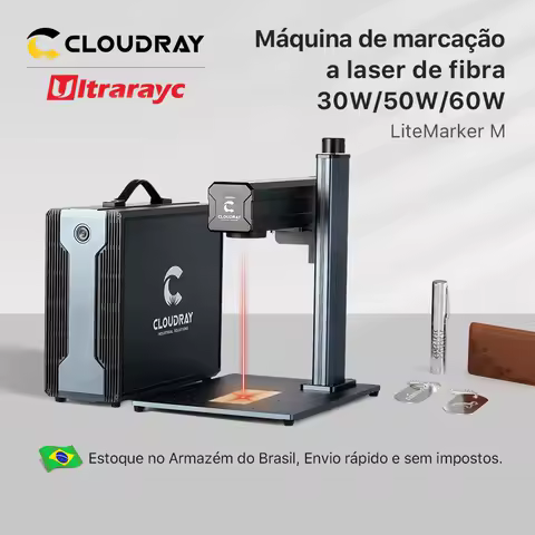 Máquina de marcação portátil Cloudray 30W 50W 60W enviada do depósito do Brasil Gravação a laser de fibra isenta de impostos em