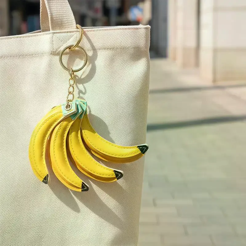 Phone Accessories For Kids - 귀여운 PU 가죽 바나나 펜던트, 키링,