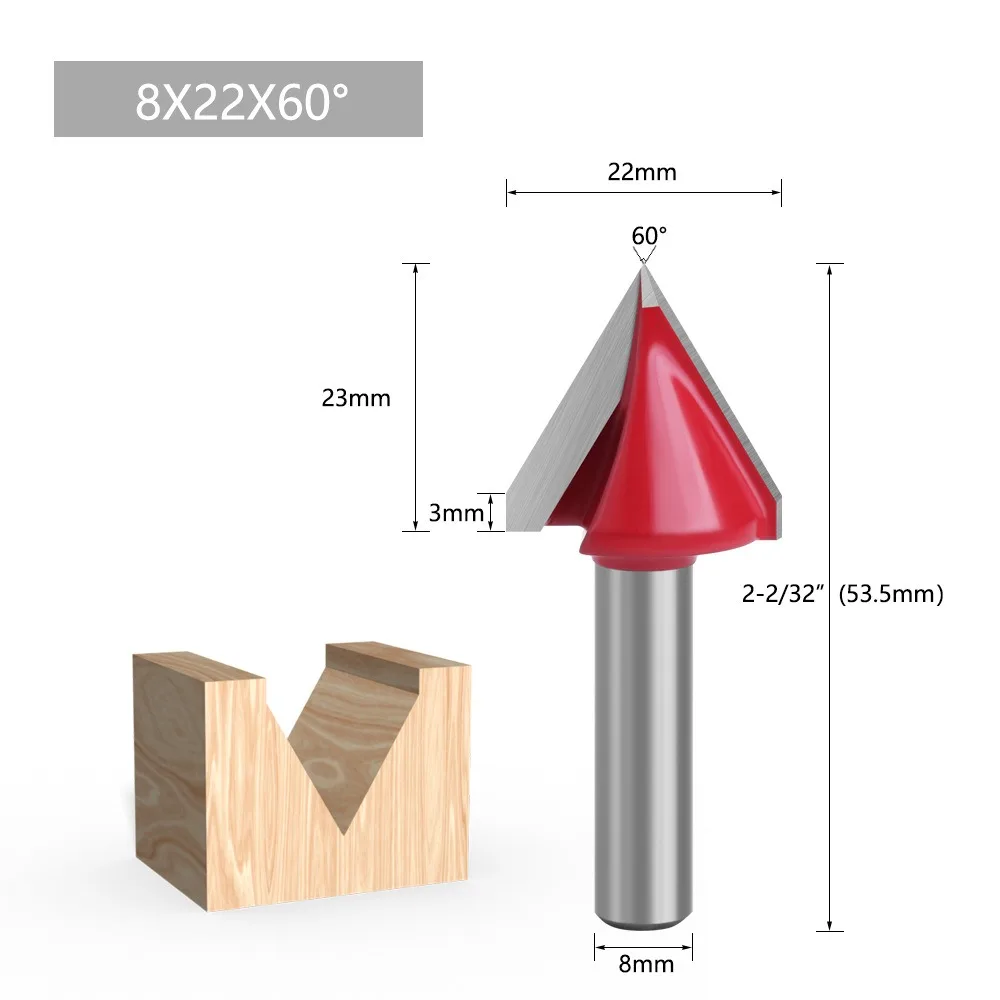 

Desktop Professional Shank Router Bits Solid Precision Milling Cutter Steel Durable CNC-Router Bits Woodworking