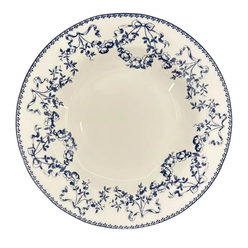 

High-value simple household salad ceramic straw hat soup plate pasta deep plate tableware western plate