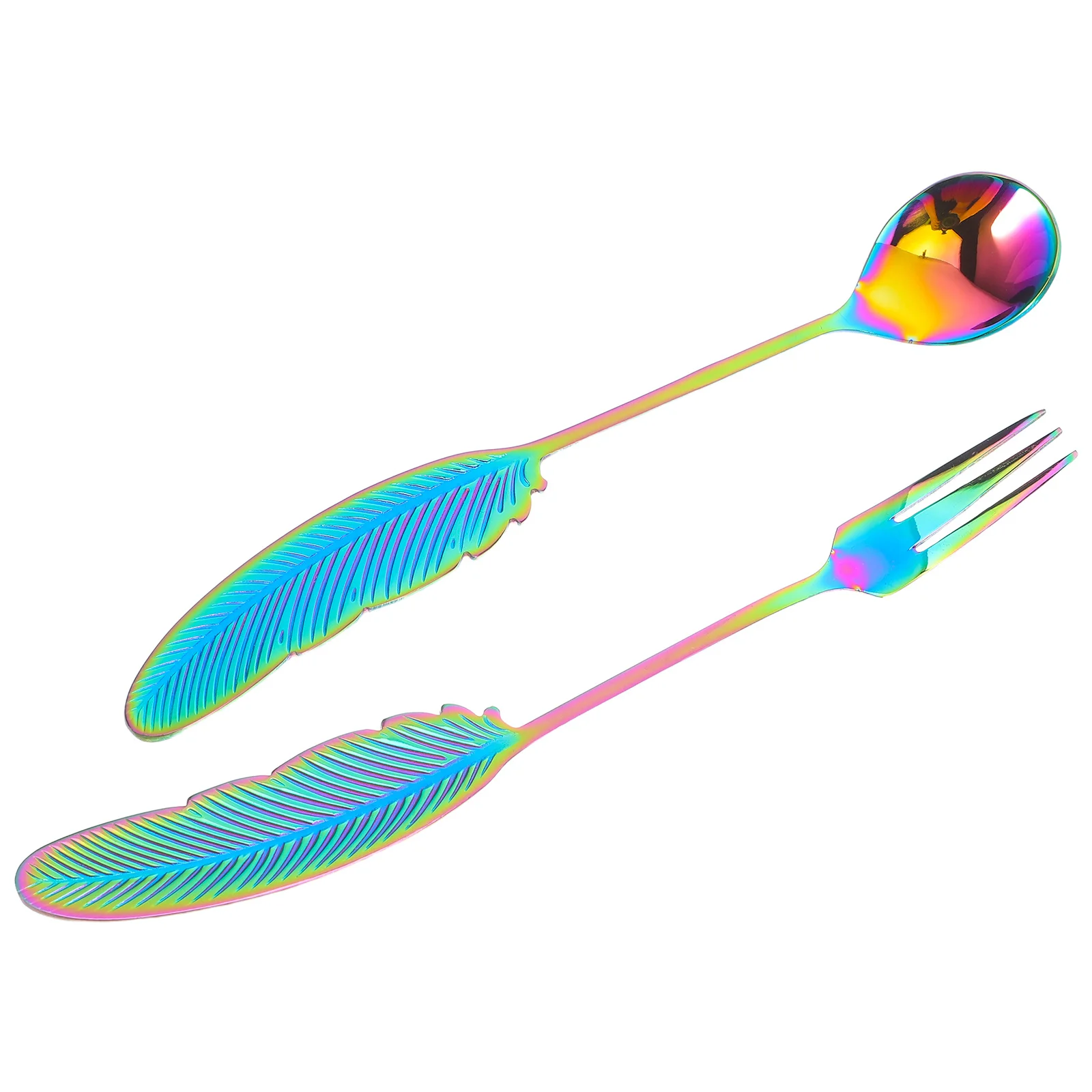 

1Set Stainless Steel Creative Spoon and Fork Set Mini Coffee Dessert Teaspoons Wedding Favor Fruit Tea Small Tableware Portable