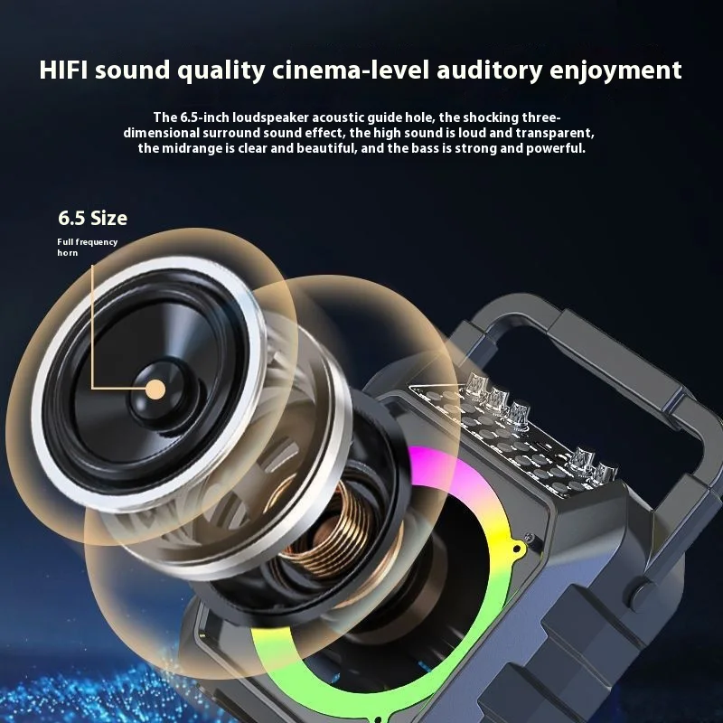 Portable Bluetooth Speaker 10W Powerful Bass Karaoke Machine With Mic USB Speakers IPX2 Waterproof 8M Range For Party Travel