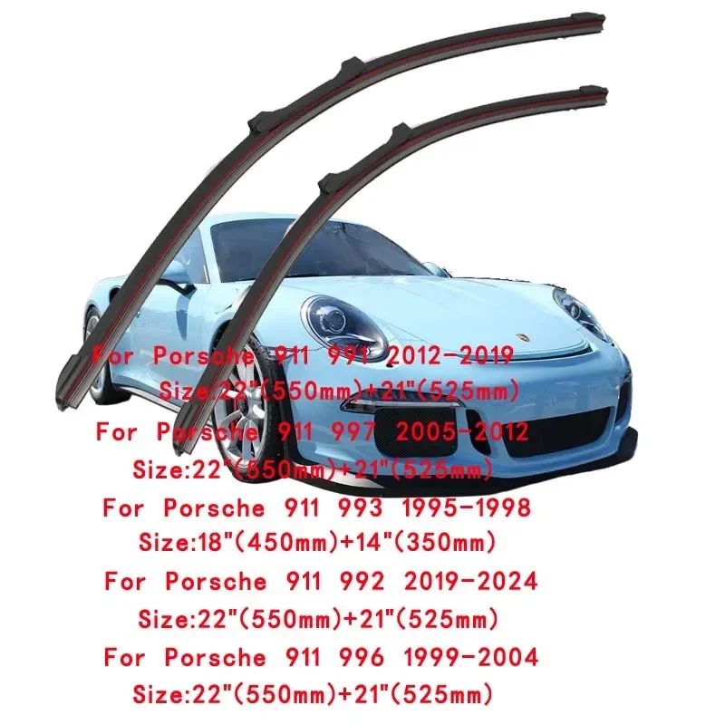For Porsche 911 1995-2024 Car Windshield Wiper Blade Front Windscreen Brushes Washer Accessories Cleaning Replacement Parts