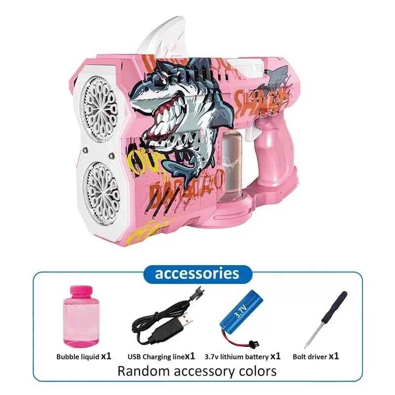 US New children's electric bubble gun with cool lighting, suitable for outdoor multiplayer games, weddings, beach pool parties i
