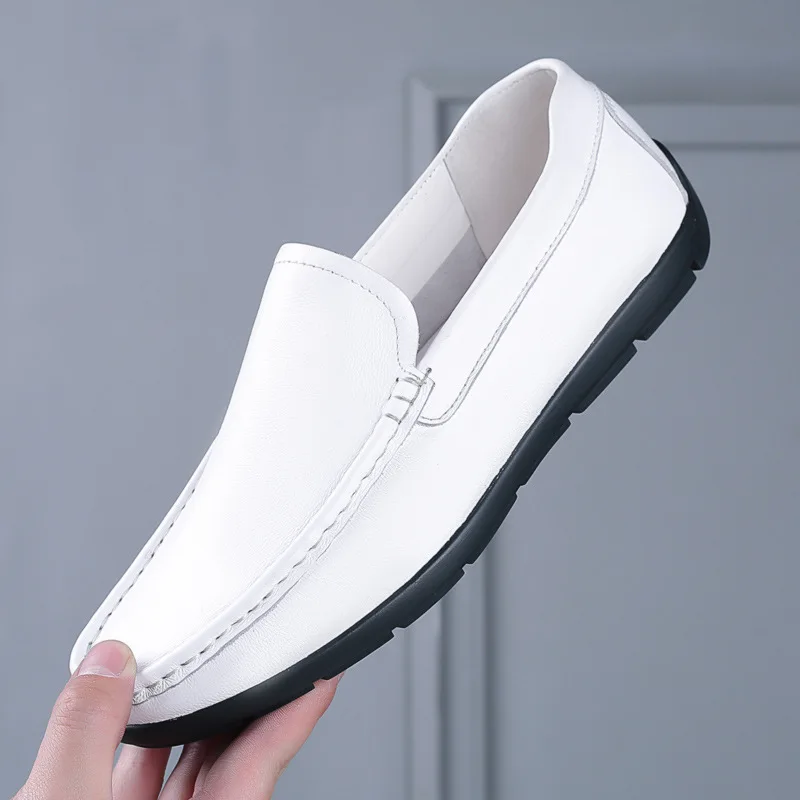 Handmade Casual Mens Genuine Leather Shoes Leather Casual Shoes Hot Sale Men Loafers Comfy Moccasins All-match Driving Shoe