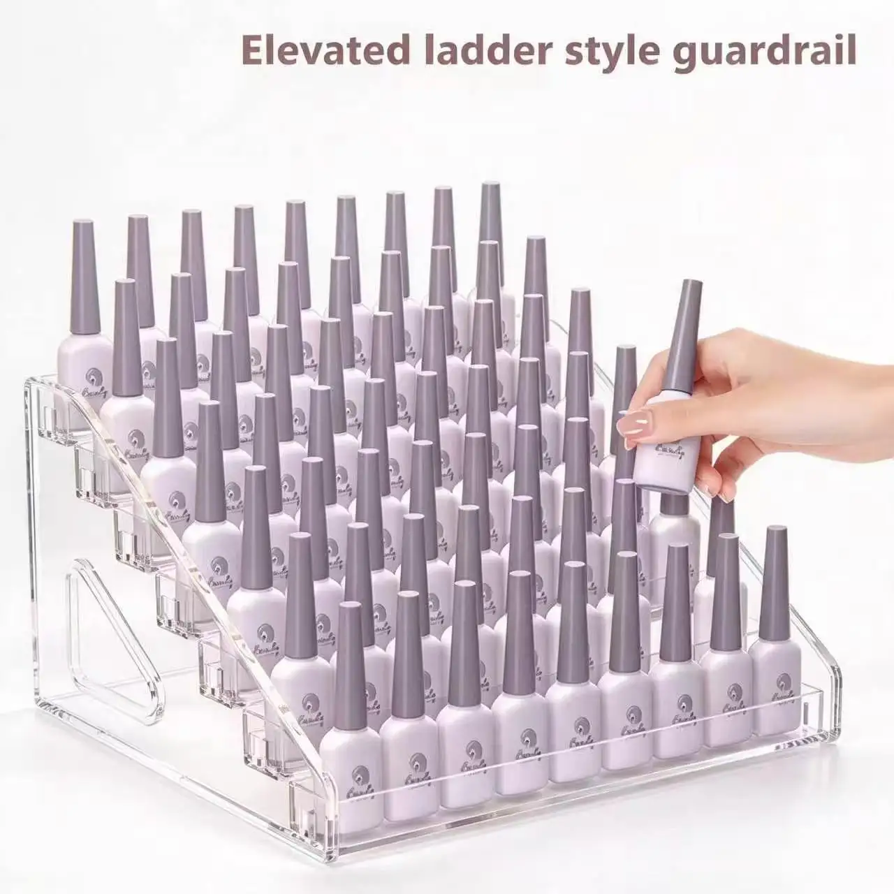 Acrylic Nail Polish Organizer Clear 3-7 Tier Display Rack Stand For Cosmetics Storage Holder Desktop Vanity Countertop Shelf Uni