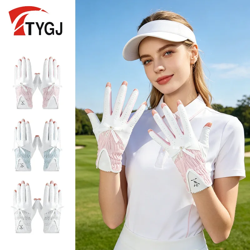 TY Womens Fingerless Golf Gloves Summer Breathable Anti Slip Touchscreen for Golf