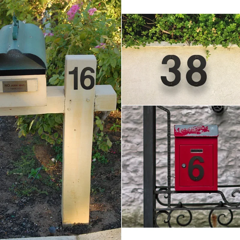 90-120mm Two-color stainless steel digital double screw hole house number mailbox number house number digital metal label