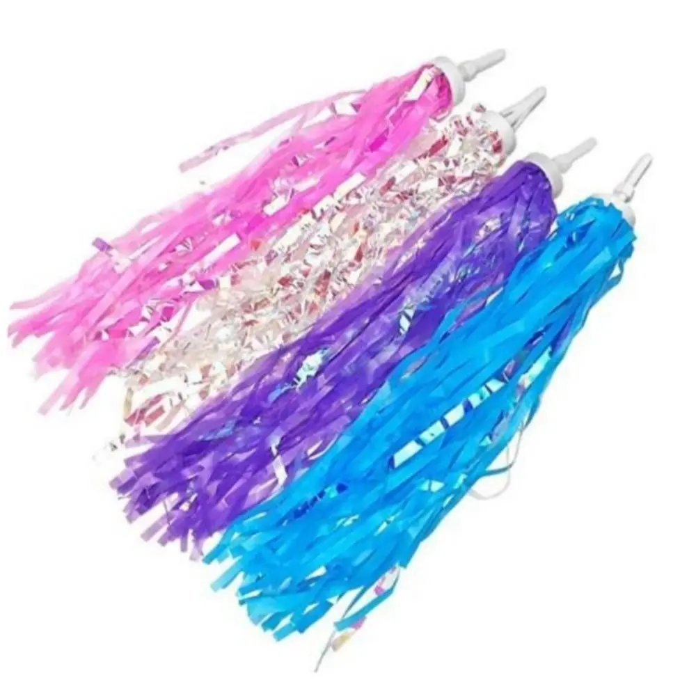 Decor Ribbon Bike Tassels Cute Girls Multicolor Bicycle Handlebar Tassels Sparkly Princess Bicycle Streamers Tricycles Scooters
