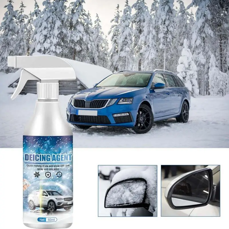 Snow Melting Spray Car Window Glass Deicing Winter De Icing 60ml fast ice melting spray No Damage To Car Paint Melting For Cars