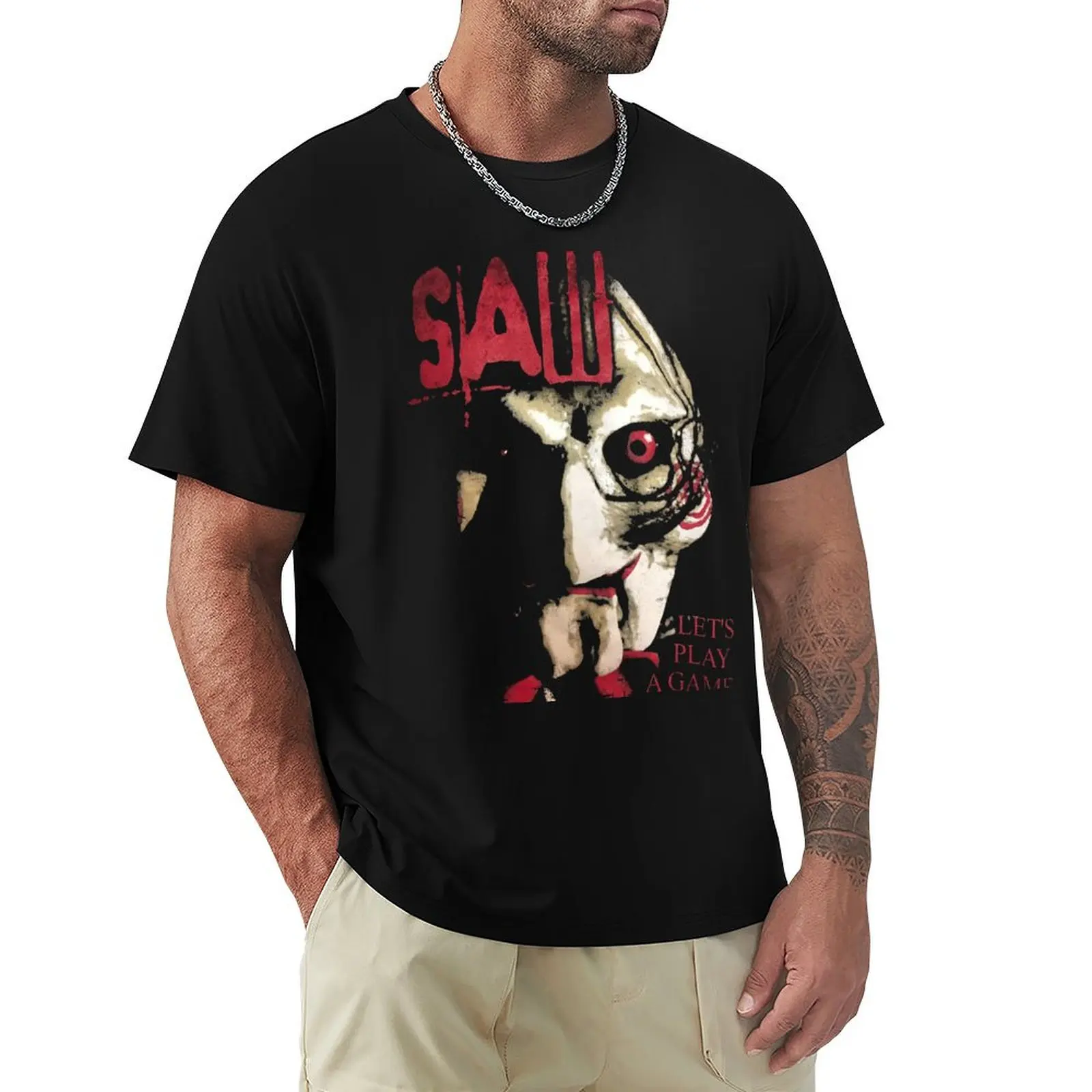 Saw X Horror Movie Lets Play A Game T-Shirt shirts graphic graphics mens champion t shirts