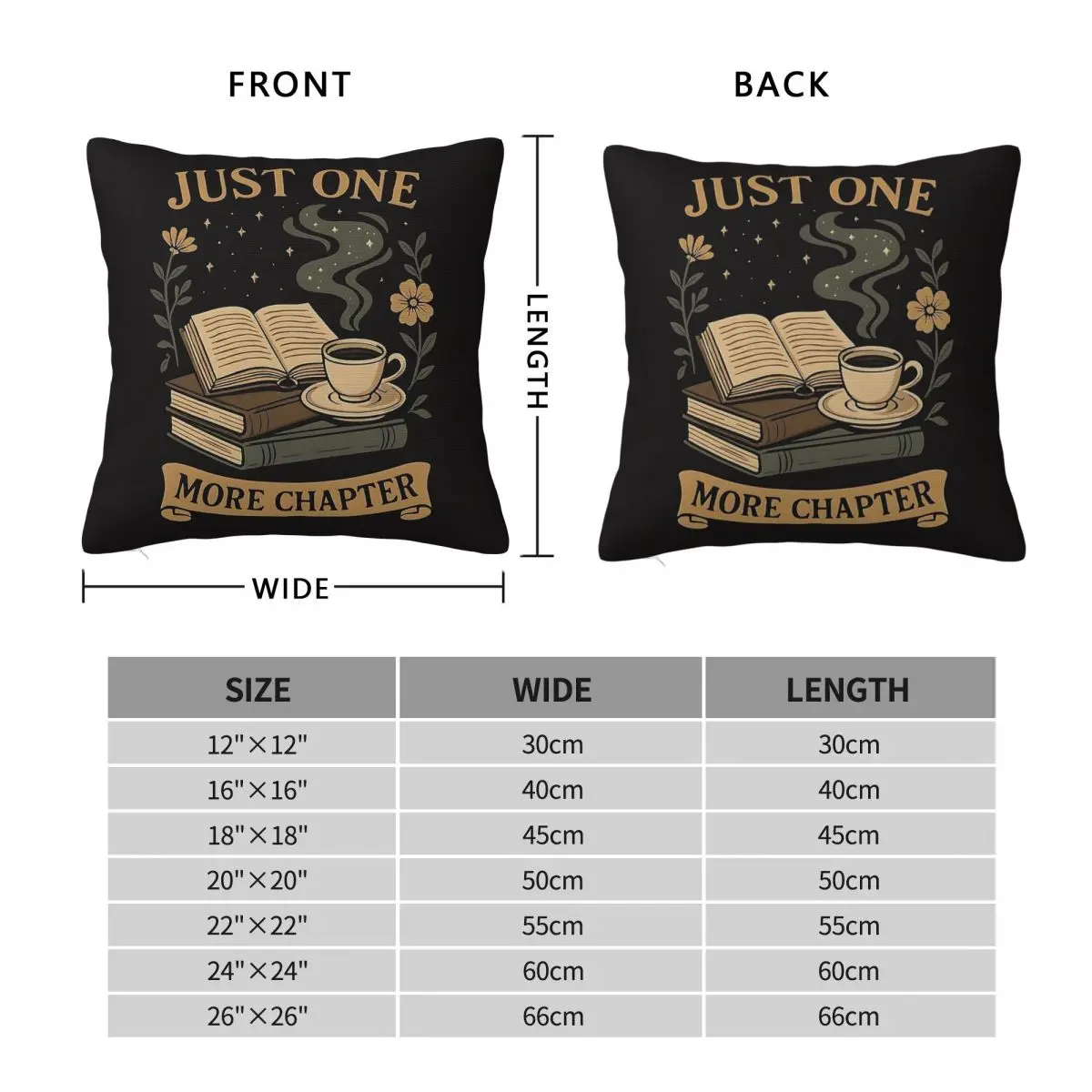Just One More Chapter Books Square Pillowcase Polyester Linen Velvet Creative Zip Decor Throw Pillow Case Home Cushion Cover 18