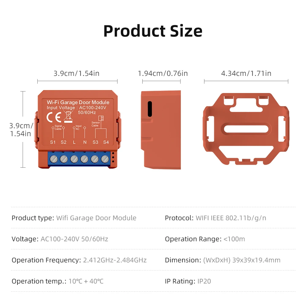 AVATTO Tuya Wifi Garage Door Switch Module Smart Garage Door Opener Controller ​APP Voice Control Work With Alexa Google Home