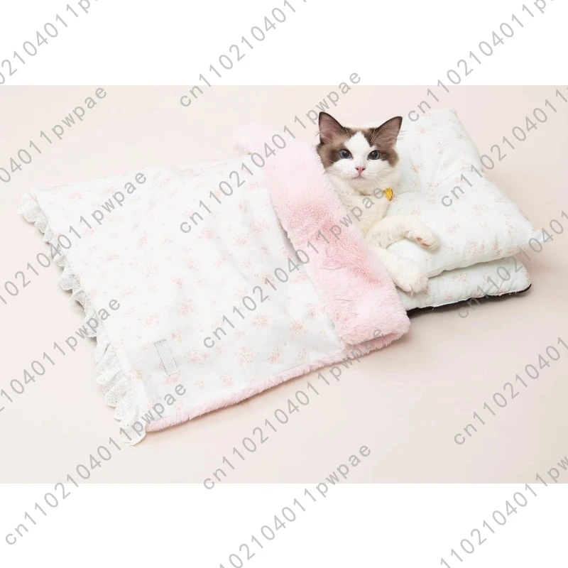 Cat Bed All-Season Floral Pattern Three-Piece Pad Set Soft Cat  Dog Pad for Year-Round Use