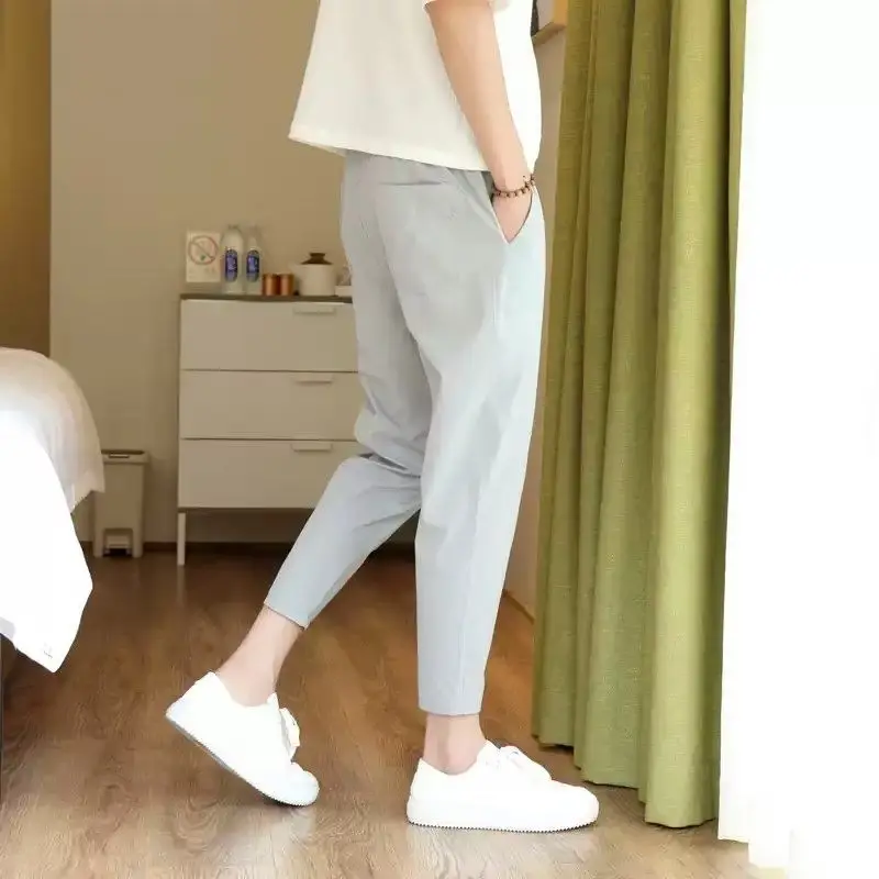 Men's Casual Pants Korean Version 2025 New Harem Pants Boys Sports Versatile Pants Cropped Pants Summer Pants Trendy