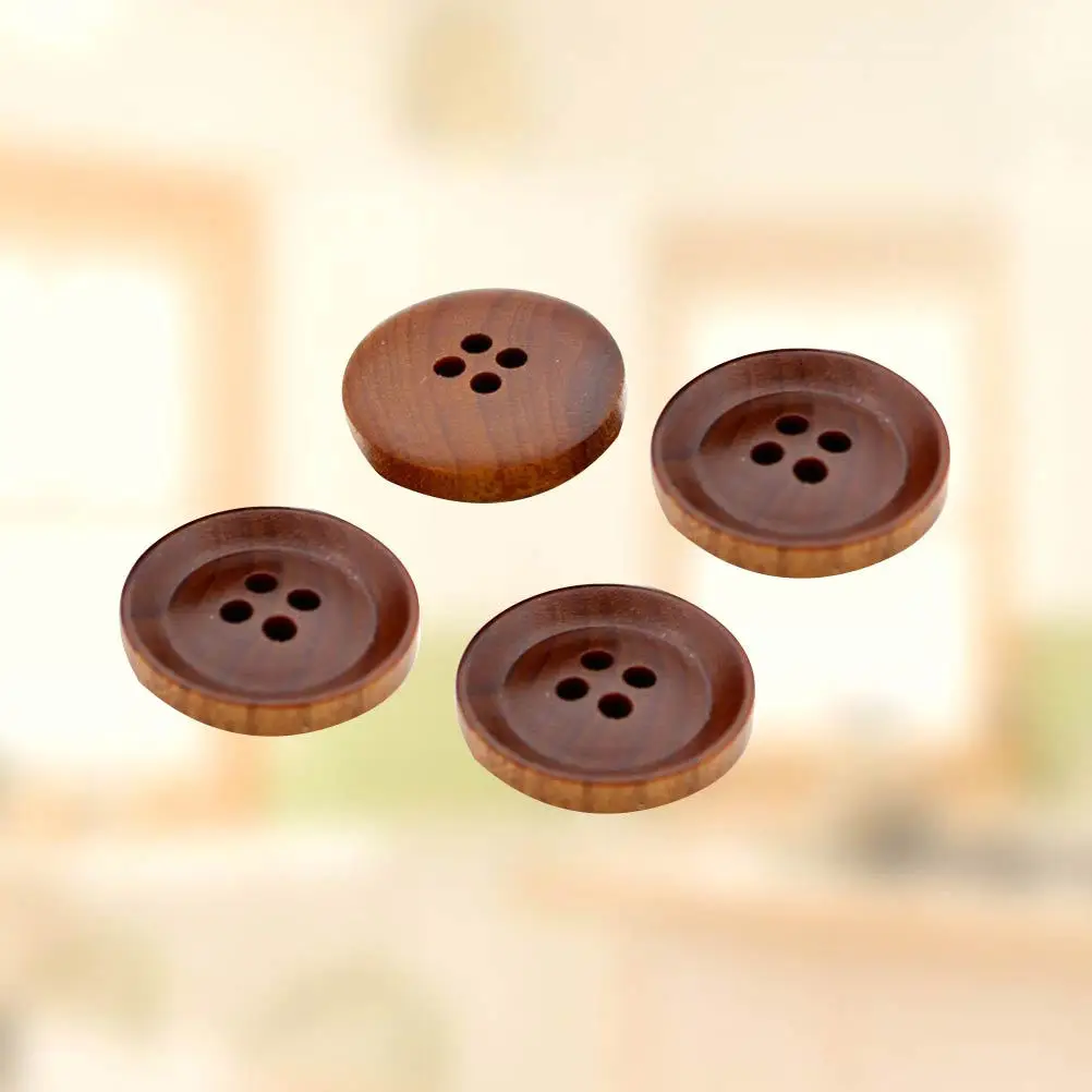 

10Pcs Natural White Poplar Wood Buttons Smooth Surface Unique Design for Sewing Knitting Scrapbooking DIY Crafts