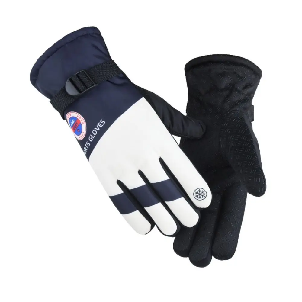 High Quality Polyester Plush Ski Gloves Non-slip Waterproof Riding Gloves Winter Mittens Outdoor