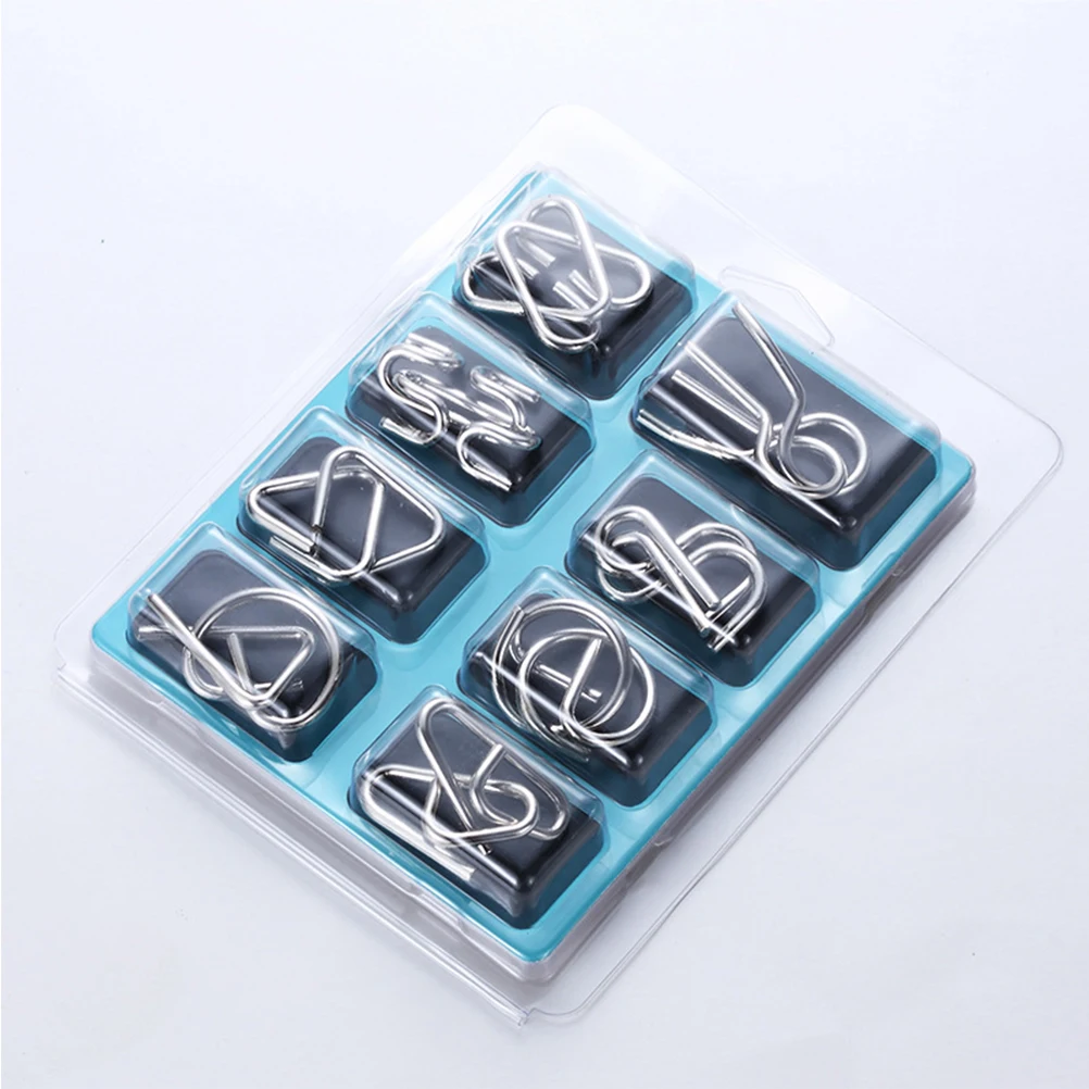 Hersenpuzzelset Metaal Iq Ringpuzzel Creatief intelligentiespel Uitdagende Brain Teaser Gesp Cadeau voor kinderen, volwassenen